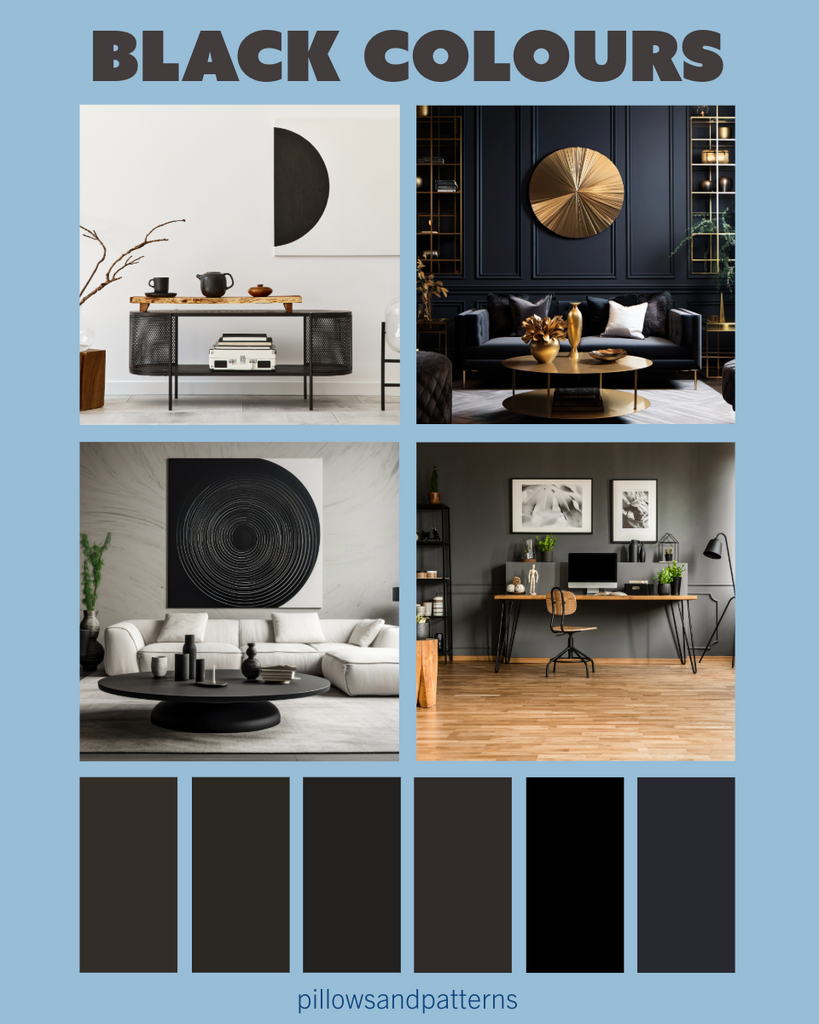 a selection of black interior