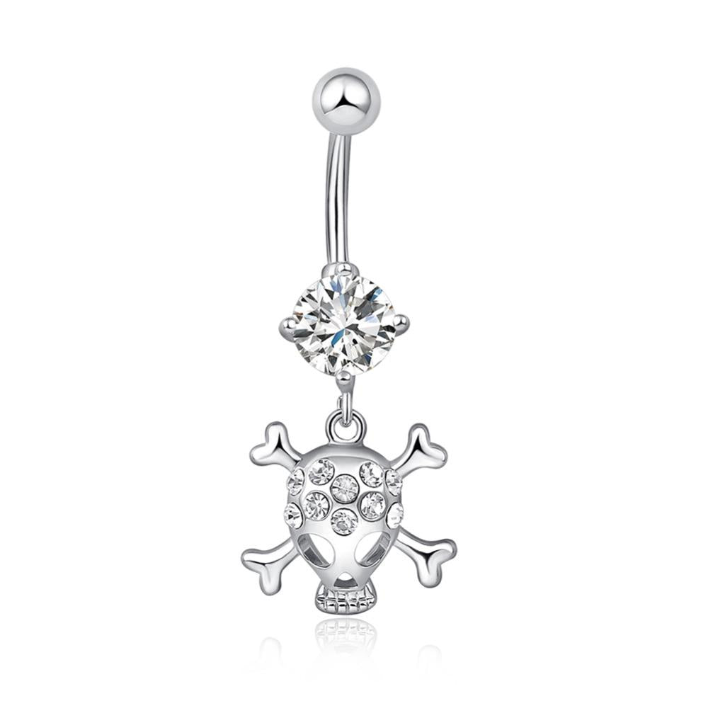 Sexy Steel Crystal Navel Piercing Belly Button Ring 6719