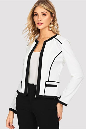 Contrast Binding elegant jackets for women