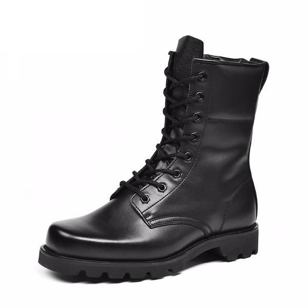 Leather Black Military Style Tactical Boots