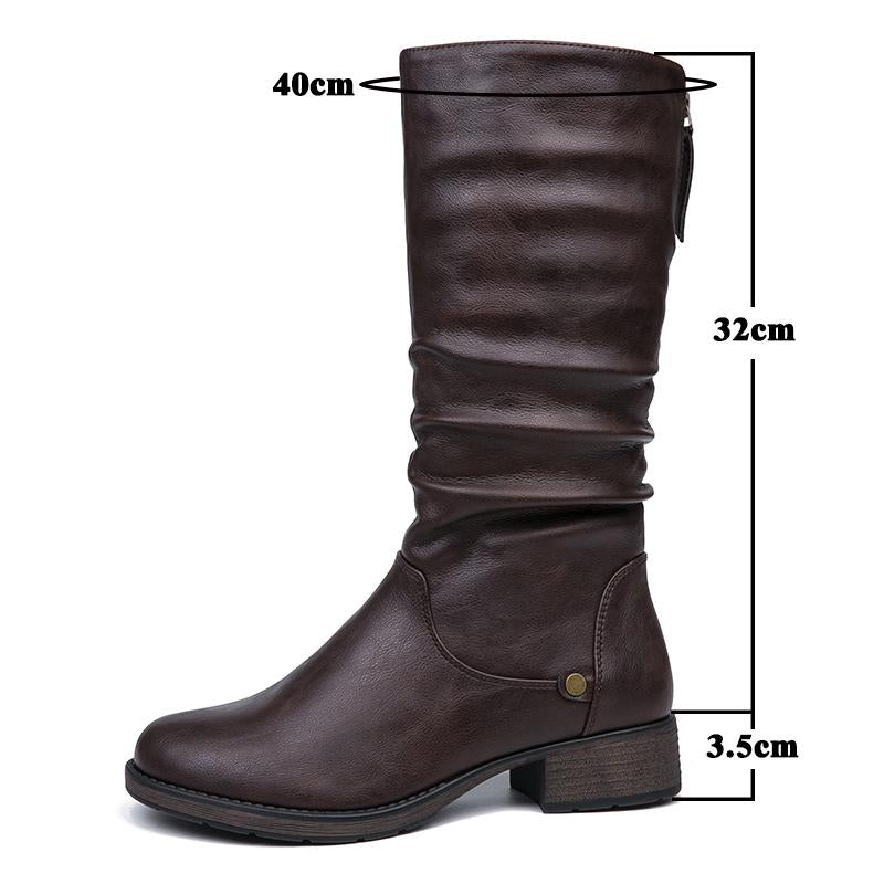 women's lace up calf length boots