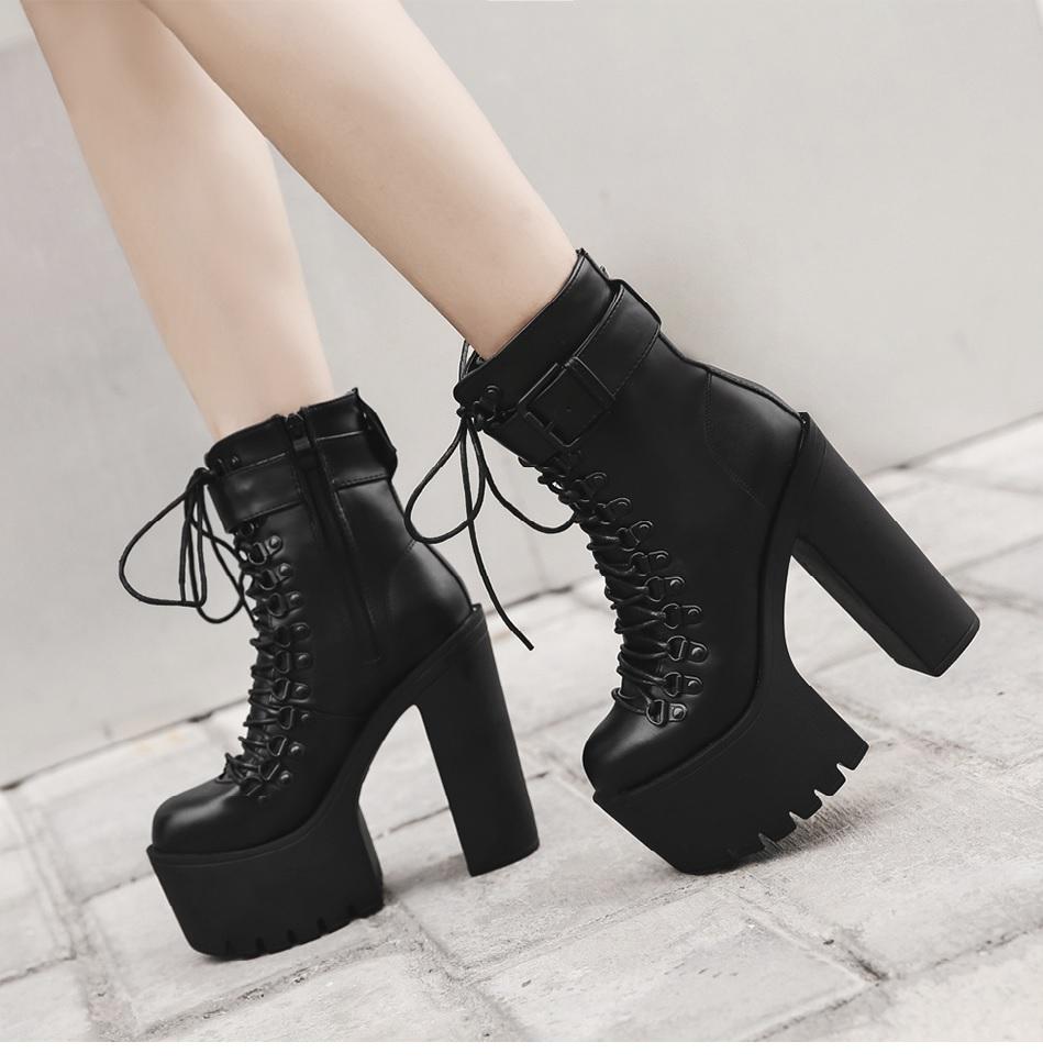 Hot Ankle Motorcycle High Heels Women Boots