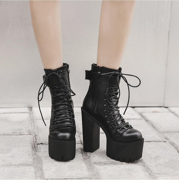 Hot Ankle Motorcycle High Heels Women Boots