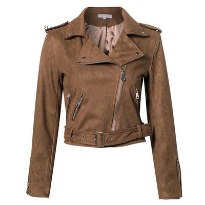 Casual Zipper Suede Stylish Short Modern Jacket