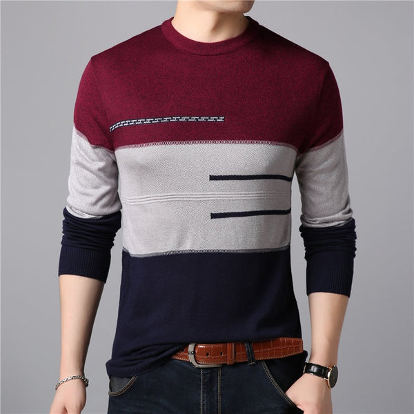 Smart Casual O-Neck Thin Men Pullover Sweater