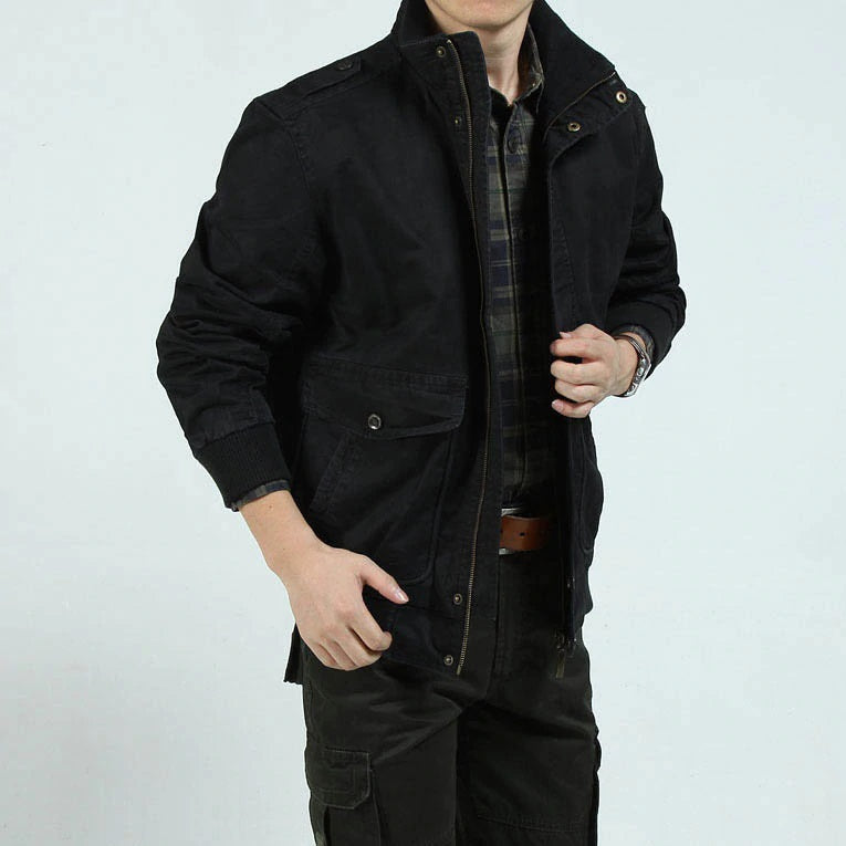 Stylish Stand Collar Military Style Cotton Men Jacket