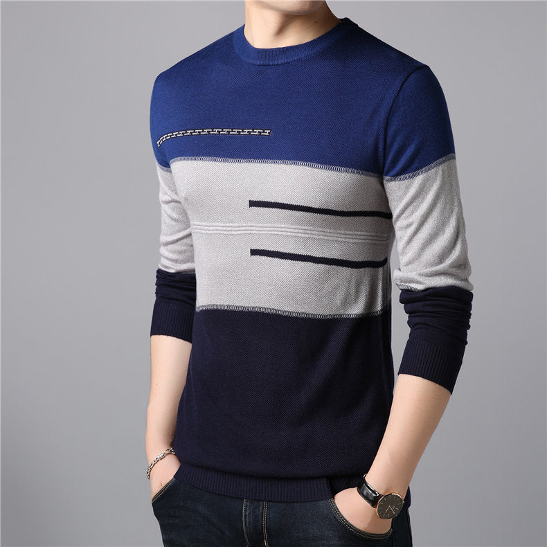 Smart Casual O-Neck Thin Men Pullover Sweater