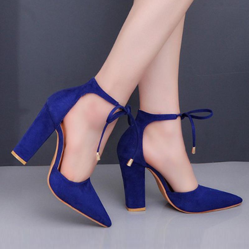 Iconic Pointed Toe Comfortable Square High Heel Pumps Shoes