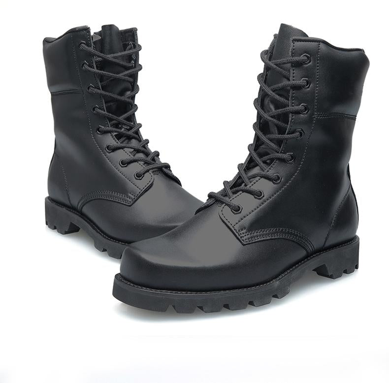 Leather Black Military Style Tactical Boots