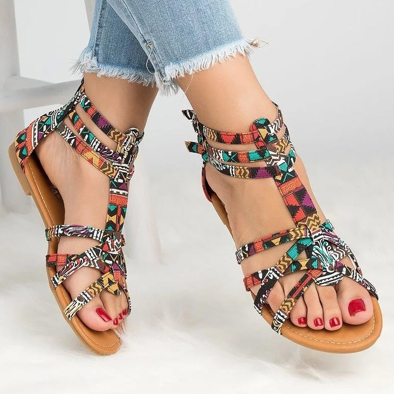 Folk-Custom Casual Summer Roman Gladiator Flat Sandals