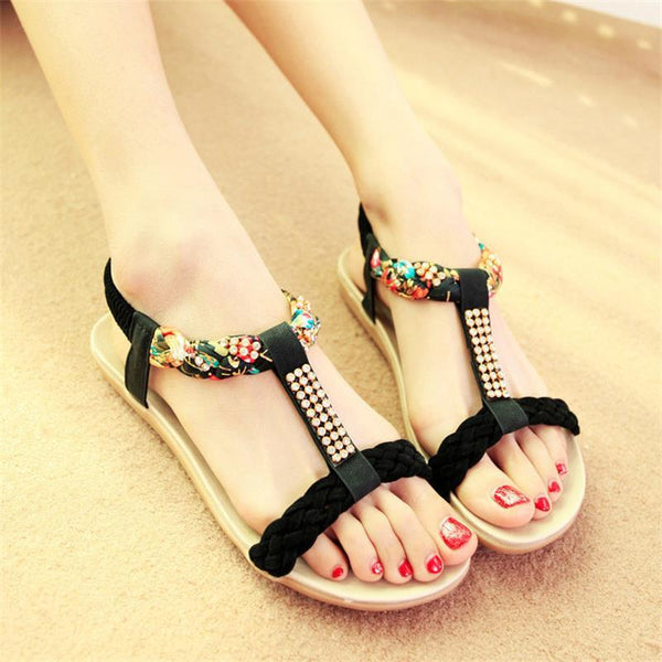Summer-Women-Bohemia-Sandals-Women-Flats-Shoes-Fashion-Beach-Gladiator ...