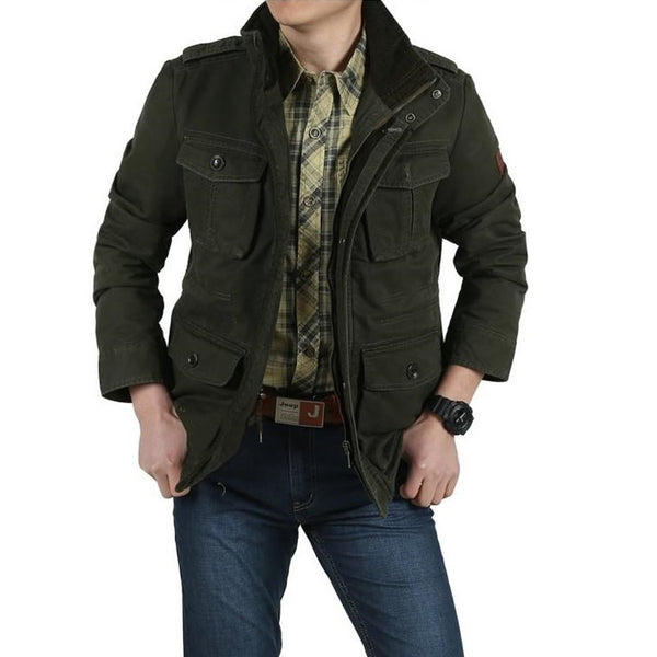 Smart Multi-Pockets Military Style Men Cotton Jacket