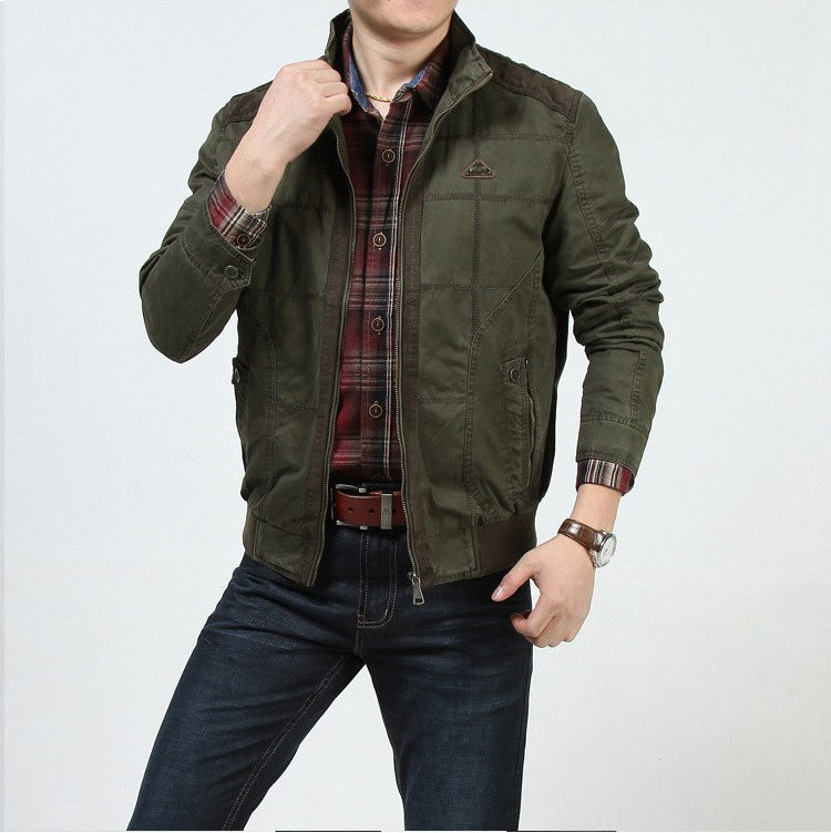 Winter Slim Waist Military Style Cotton Men Bomber Jacket