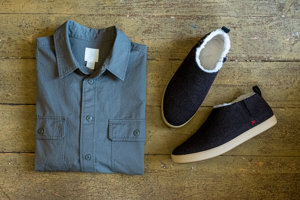 Go-to clothes for the fall including xtratuf felt wool deck shoes