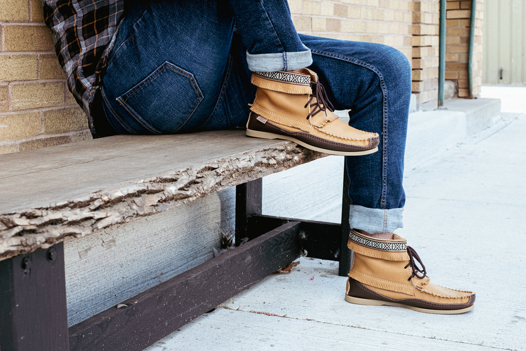 men's stylish moccasin boots