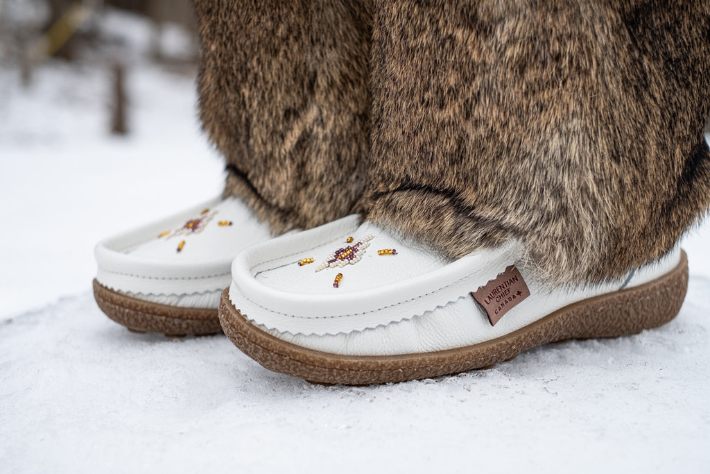 women's mukluks with hand-beaded design by Laurentian Chief