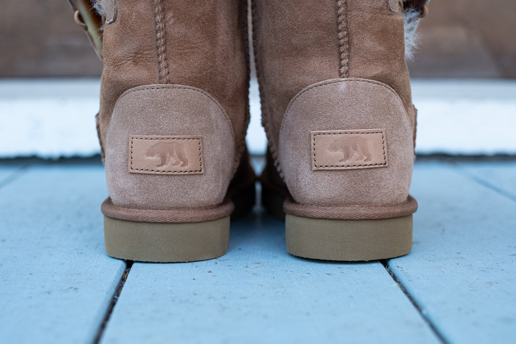 The Brown Bear Logo on Sheepskin Boots