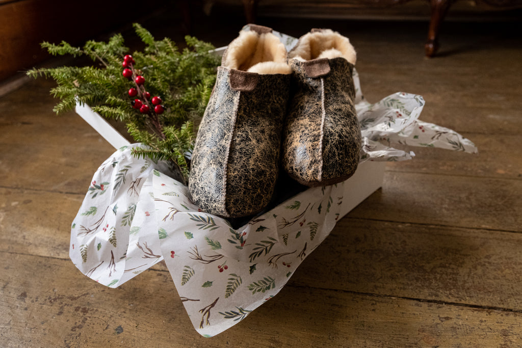 Give the gift of warm sheepskin chuni slippers