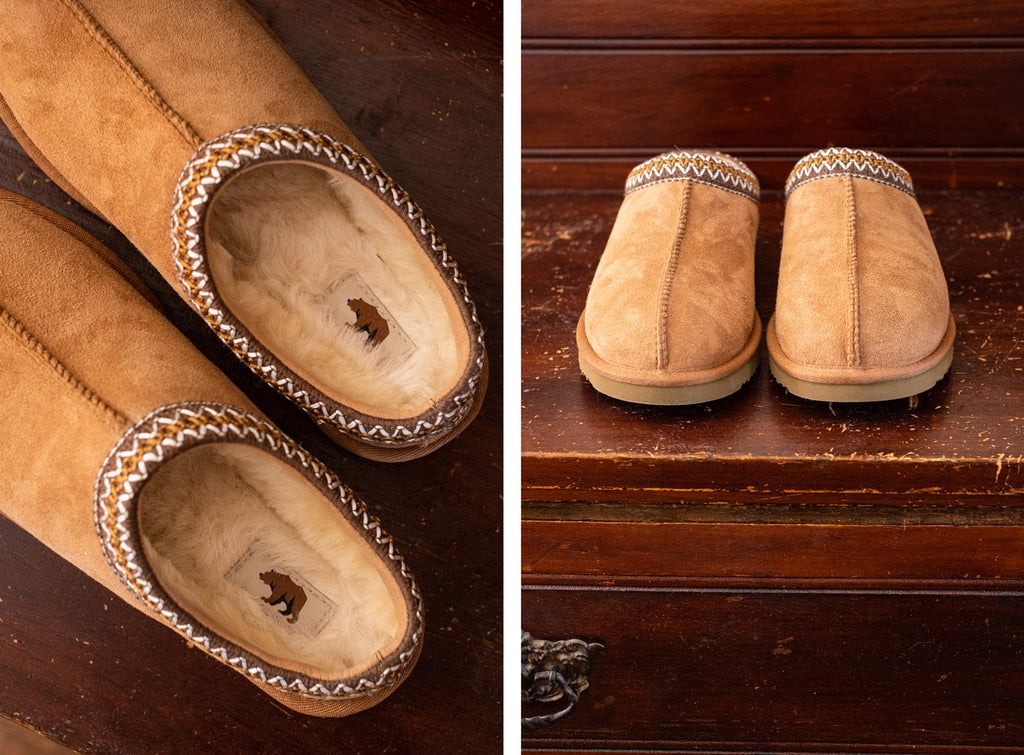 Imitation Tasman Ugg slippers by the Brown Bear