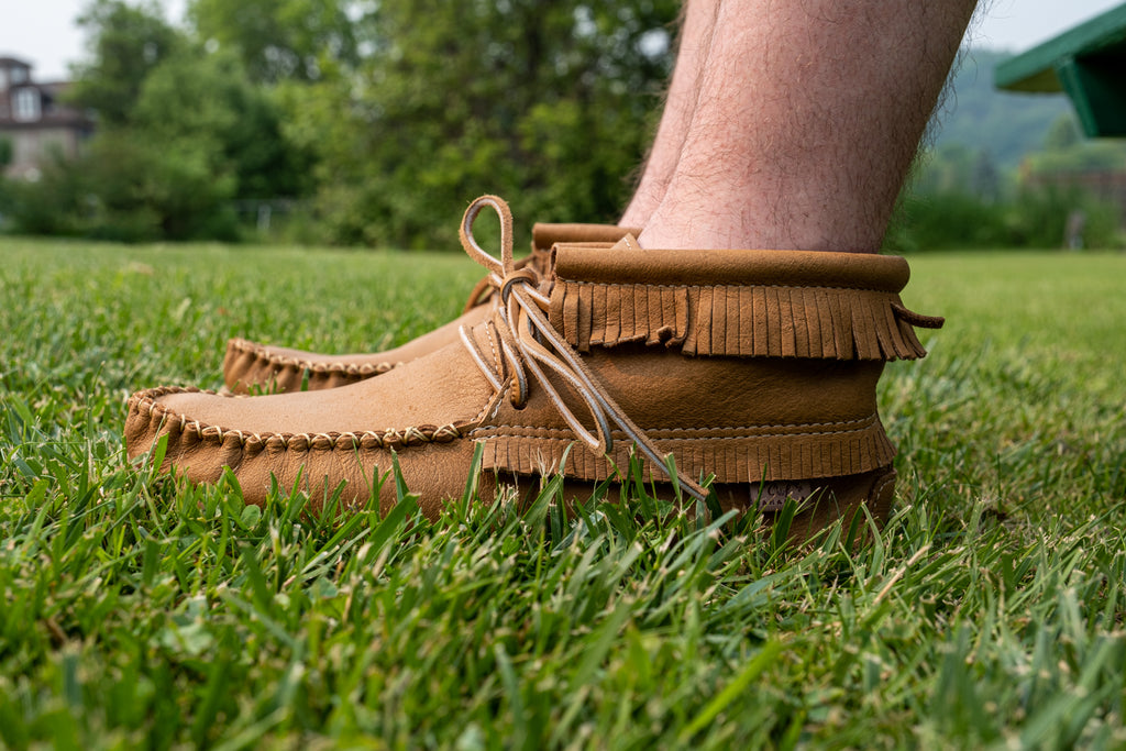 Authentic Indigenous Moccasins Fringed For Men