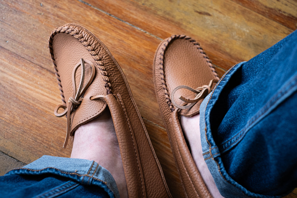 moccasins are still available in a variety of hides from moose to cowhide