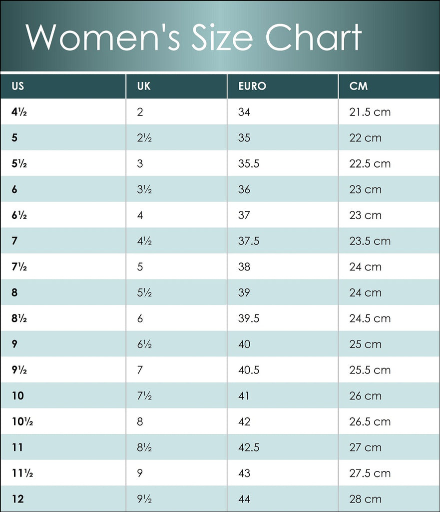 Size Chart – Moccasins Canada