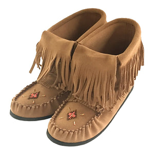 leather sole moccasin boots