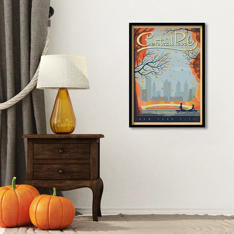 New York City Central Park Autumn by Anderson Design Group framed print