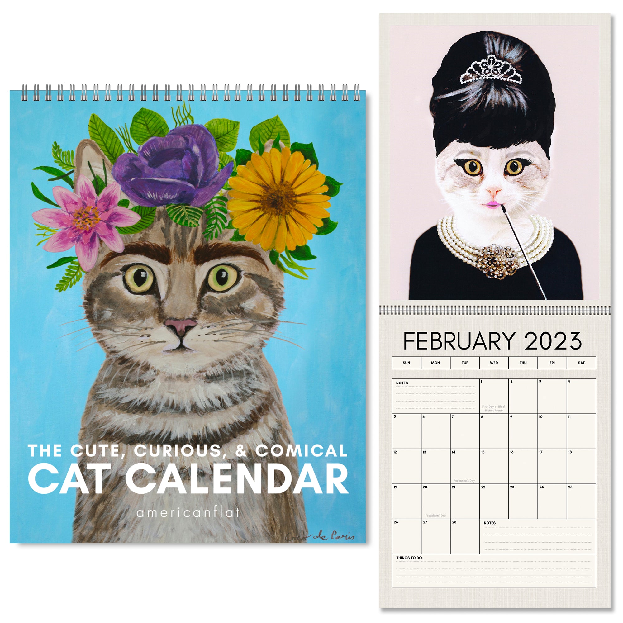 Curious Cats Art Prints Design By Coco De Paris - 2023 Wall Calendar —  Americanflat