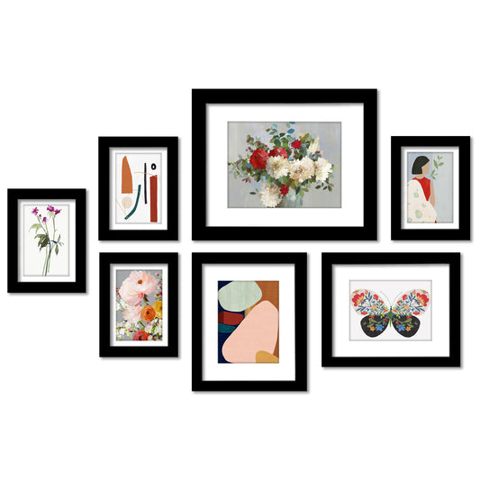 7 Piece Gallery Wall Frame Set - Multipack and Variety of Colors White / Multi - Americanflat