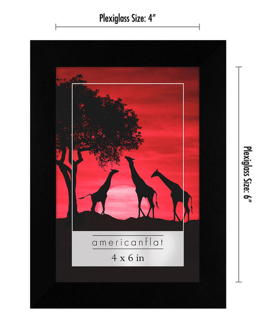 Americanflat 12-Pack Picture Frame with Polished Plexiglass, Black