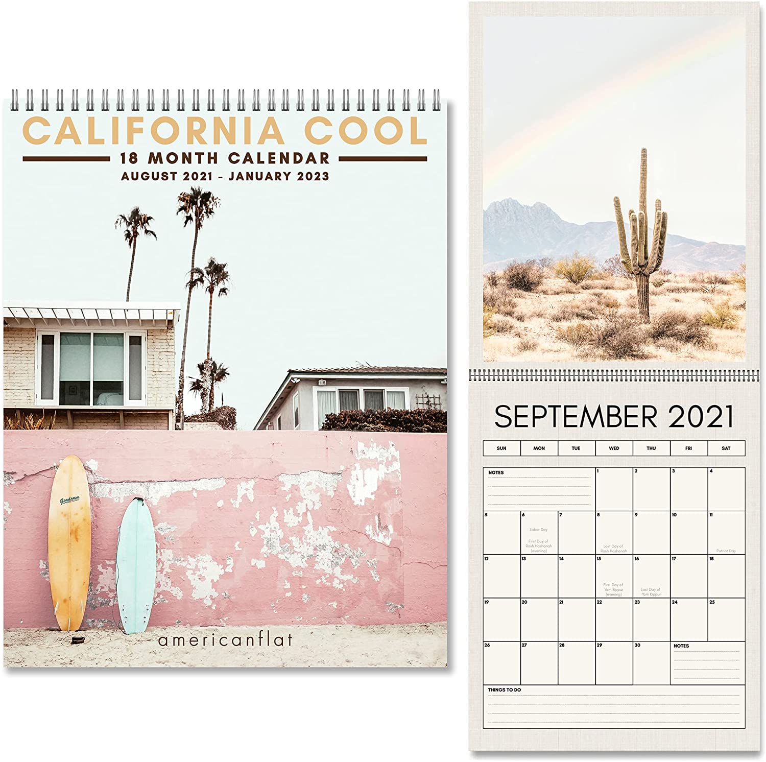 1) 2021-2022 18 Month Wall Calendar - Cool California Design With Art By — Americanflat