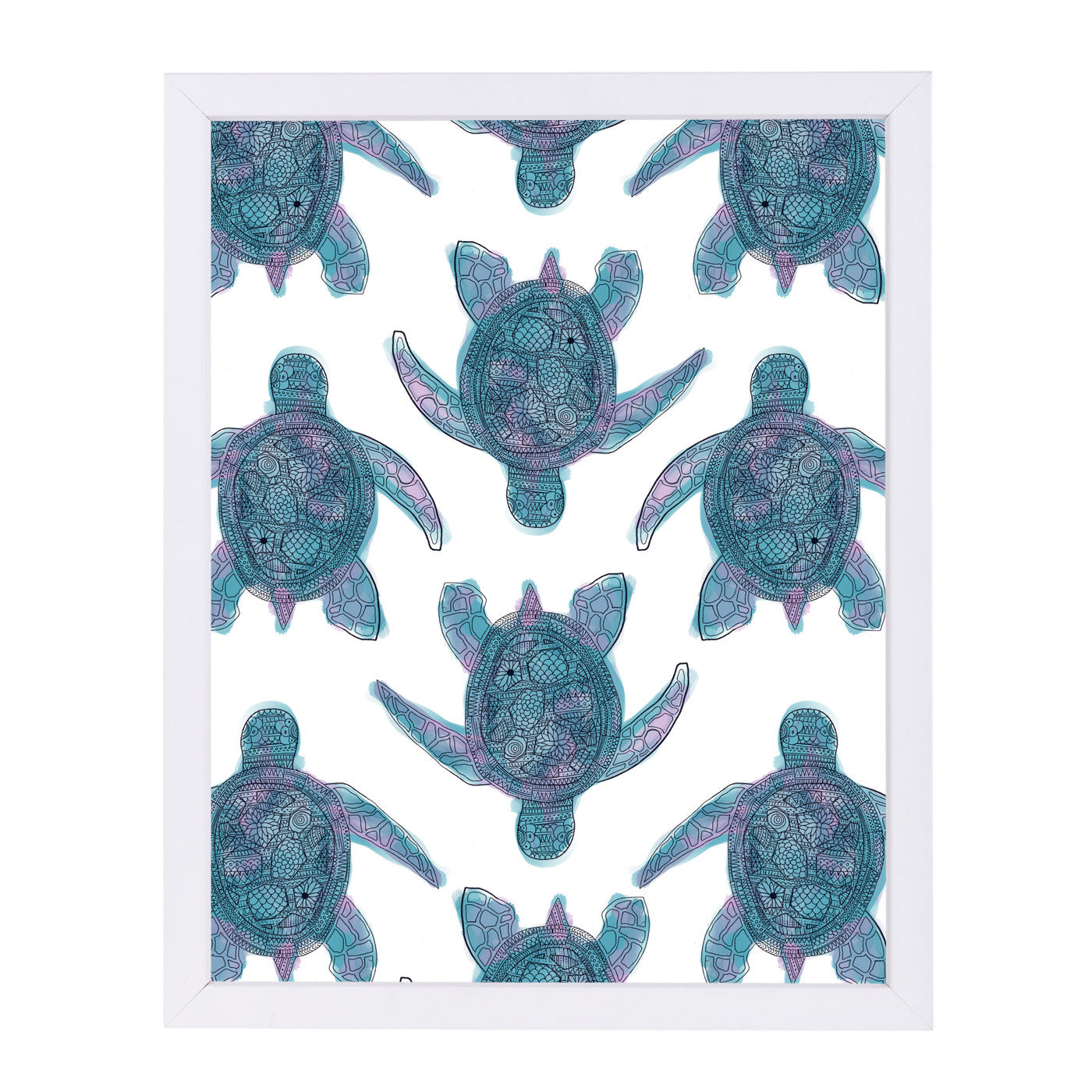 Tribal Turtle Pattern by Jetty Home Framed Print — Americanflat
