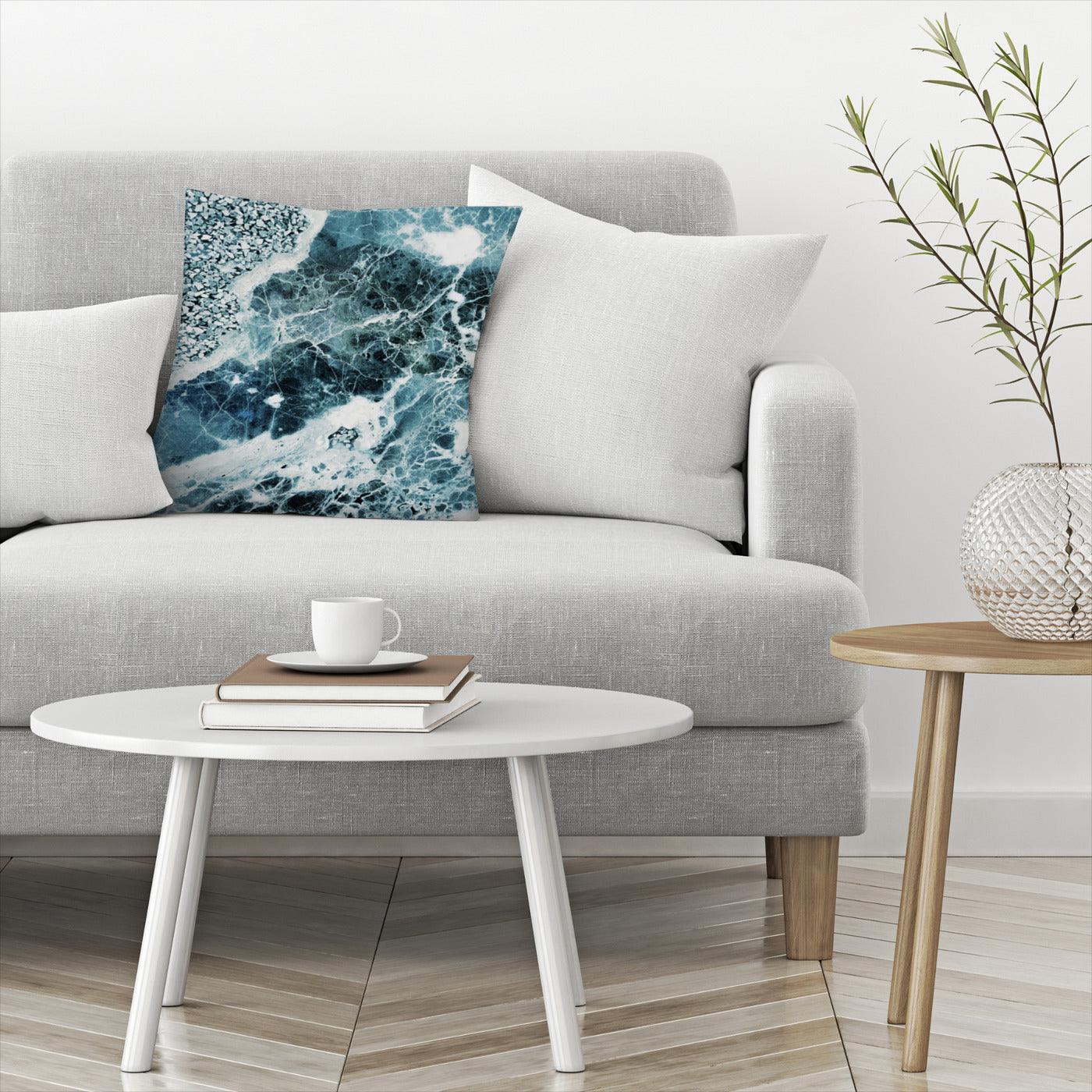Sea Marble by Emanuela Carratoni Decorative Pillow — Americanflat