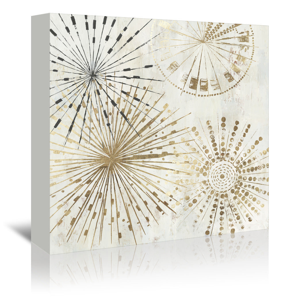 Golden Stars by PI Creative - 2 Piece Gallery Wrapped Canvas Set - Art Set - Americanflat