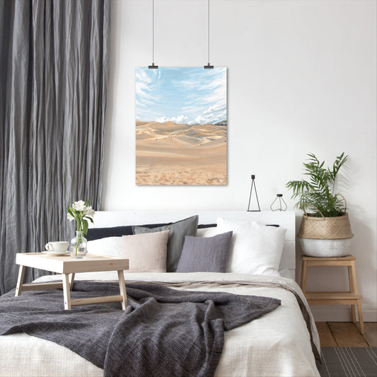 Americanflat - 16x20 Floating Canvas Black - Sand Dunes by Chaos & Wonder Design
