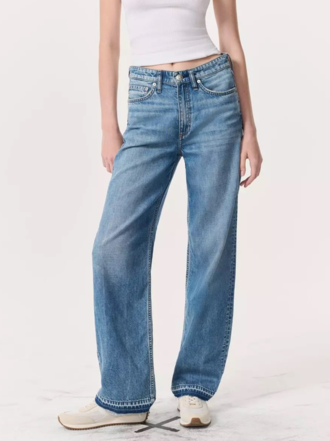 Rag and Bone Featherweight Logan Wide Leg In Orian