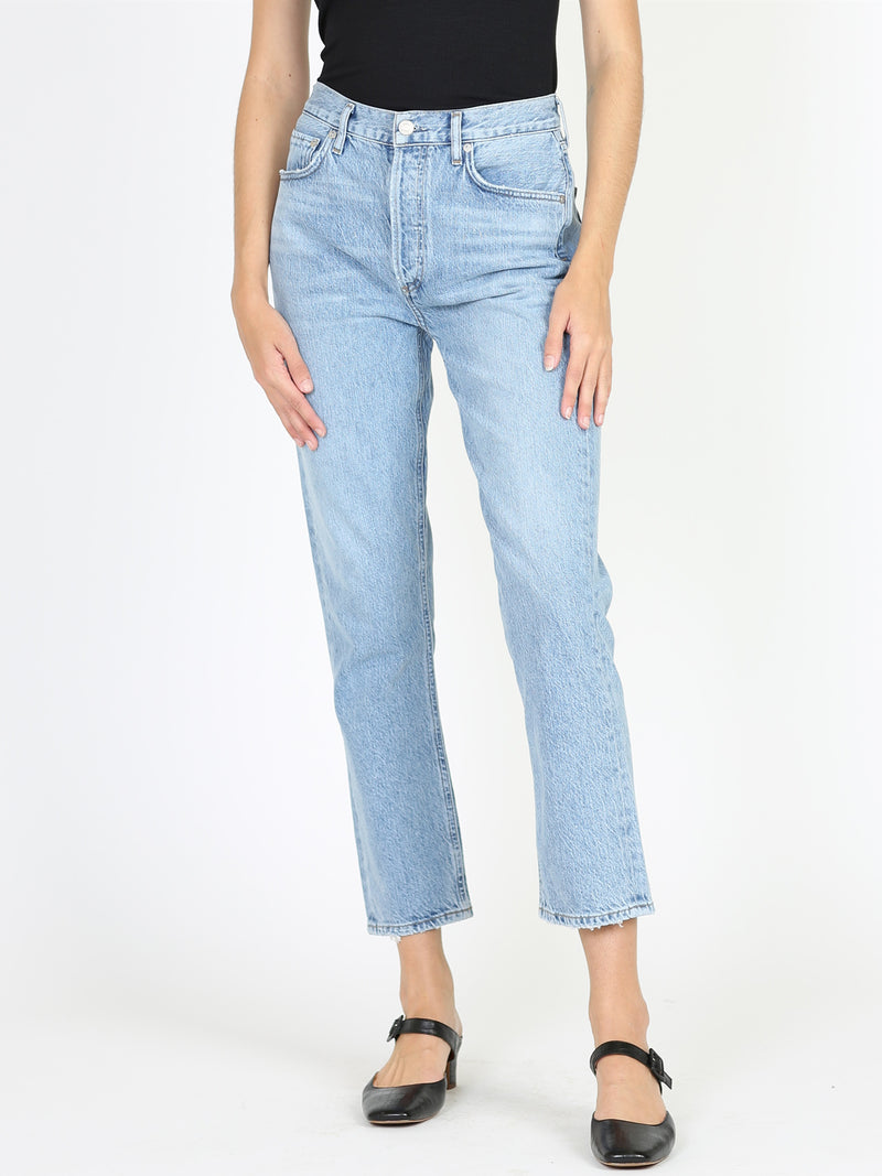 agolde riley high rise crop jeans