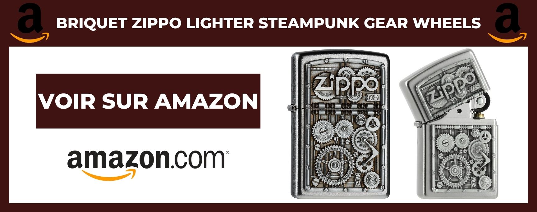 Briquet Zippo Lighter Steampunk Gear Wheels