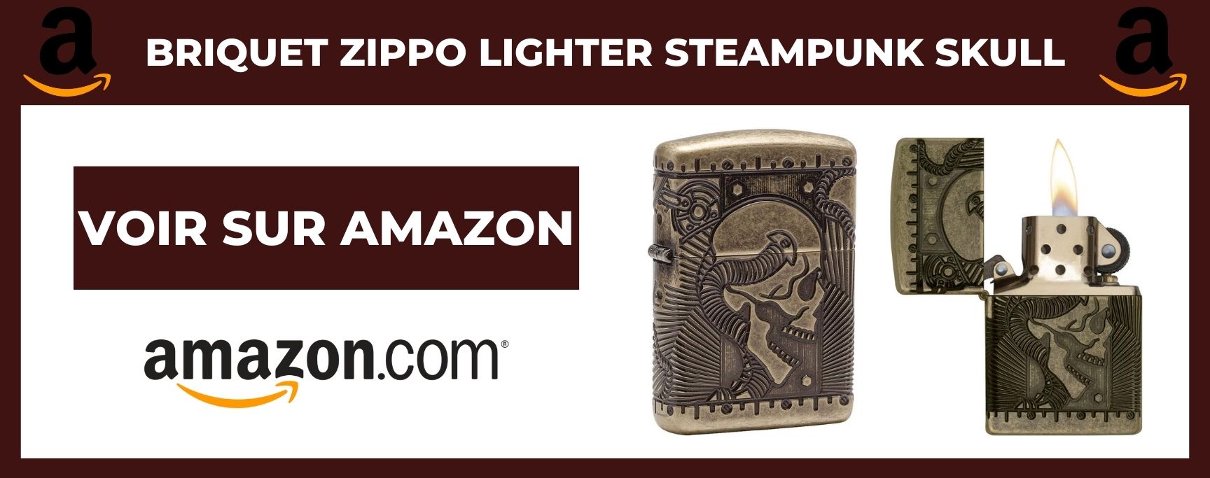 Briquet Zippo Lighter Steampunk Skull