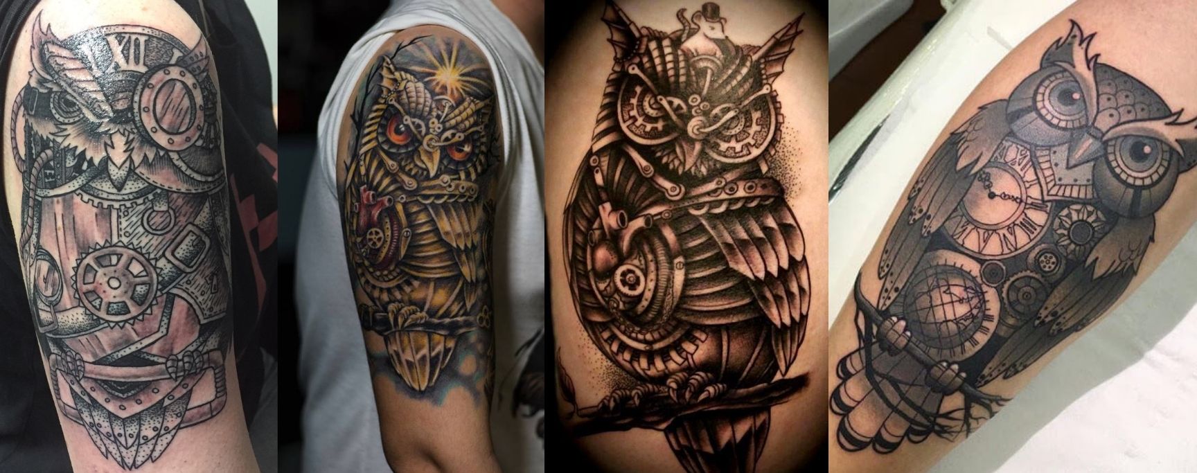 tatouage steampunk hibou