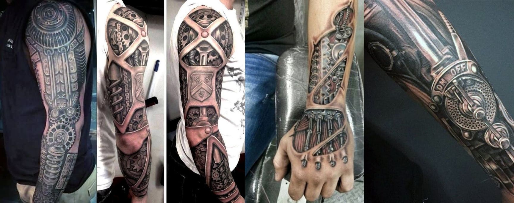 tatouage biomécanique bras steampunk