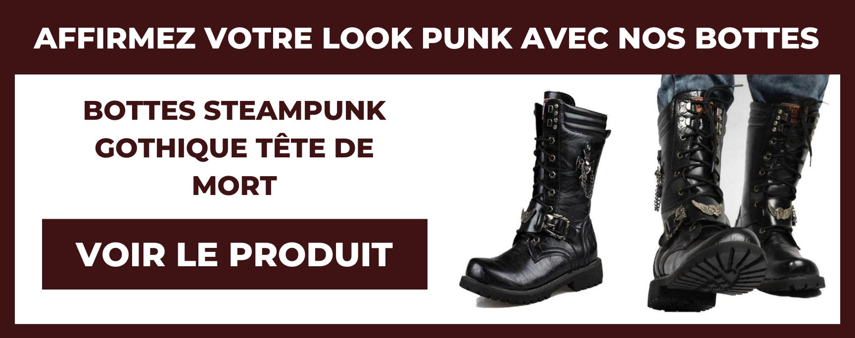 bottes steampunk gothique tête de mort