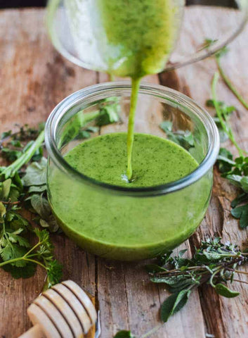 Green Salad Dressing with Future Fresh Herbs Genovese Basil Italian