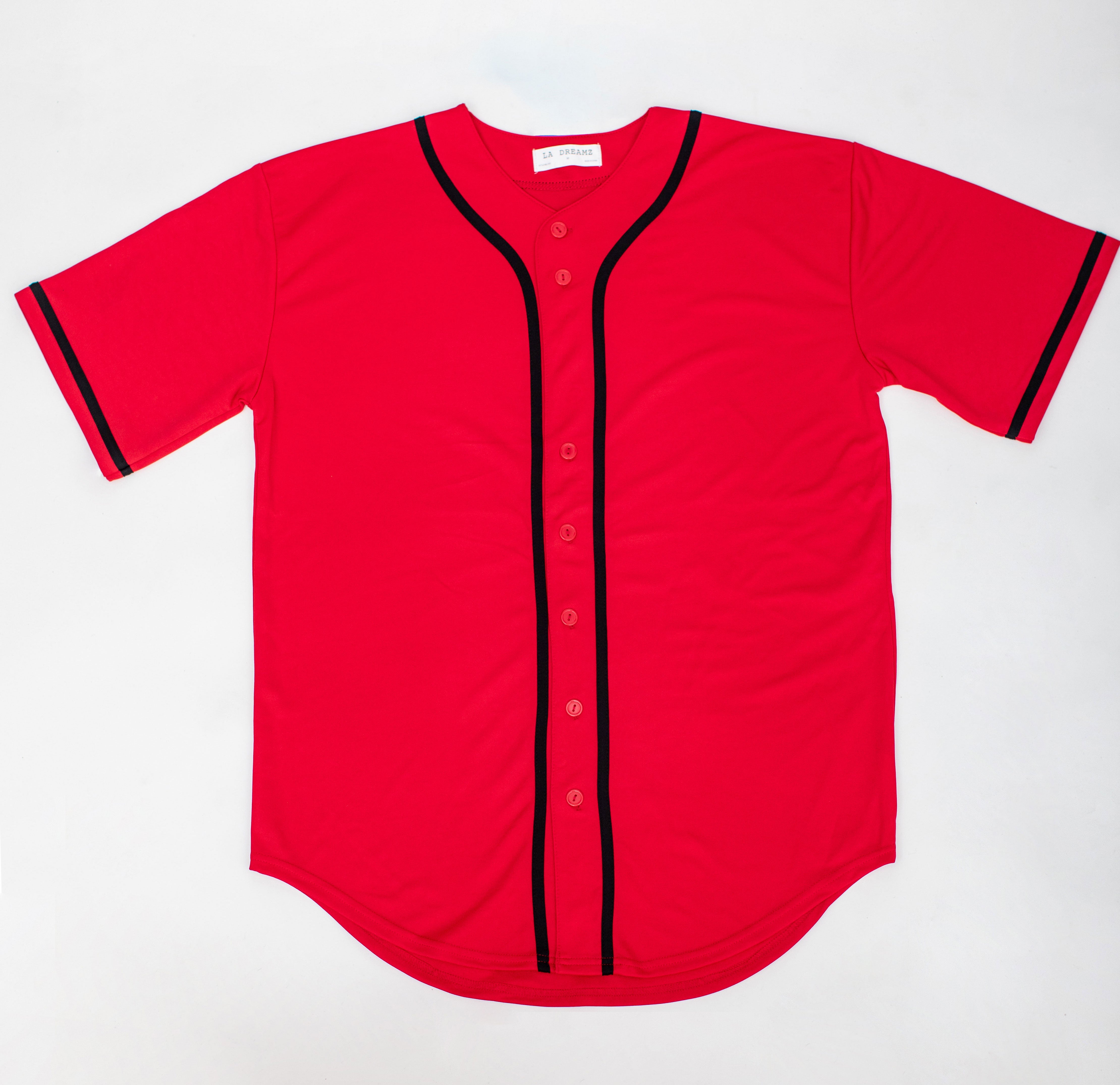 plain red baseball jersey