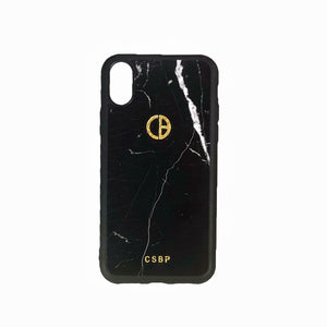 Nero Marquina marble iPhone case with CSBP logo