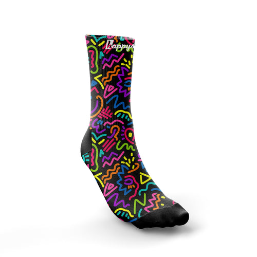 Get spotted disco doodle print cool colourful fun bright running & fitness  leggings – Happystride