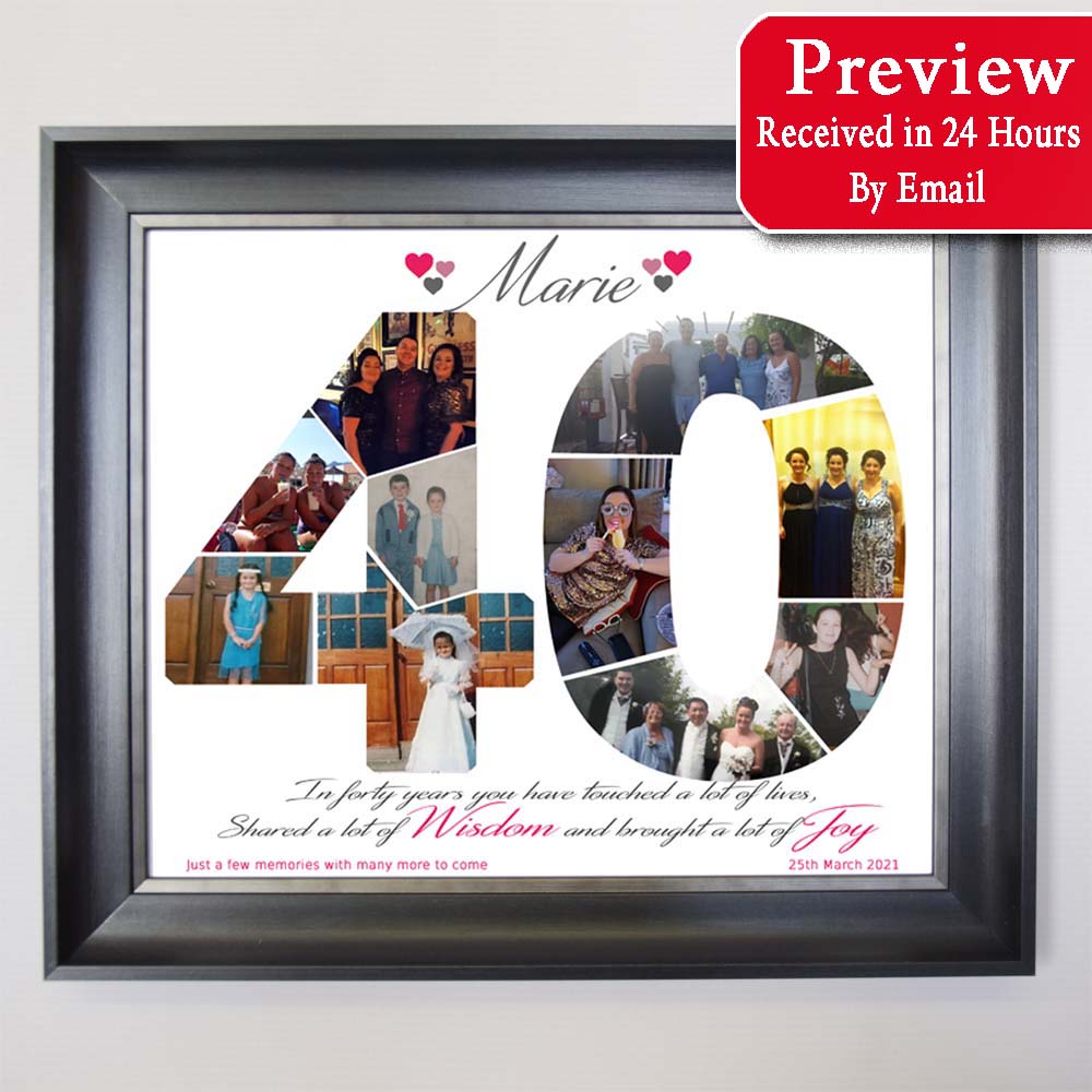 30th Birthday Photo Collage in Number 30 Wood Wall Art | Zazzle