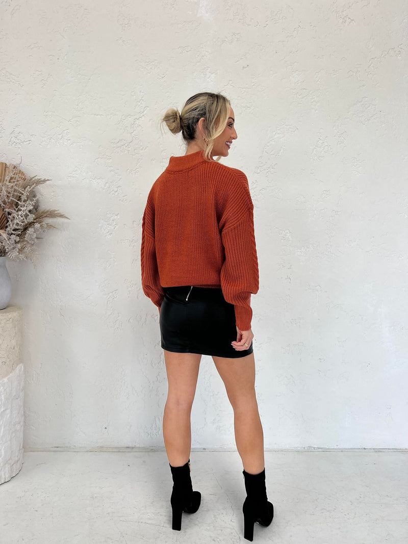 Rumi Knit Sweater - Rust