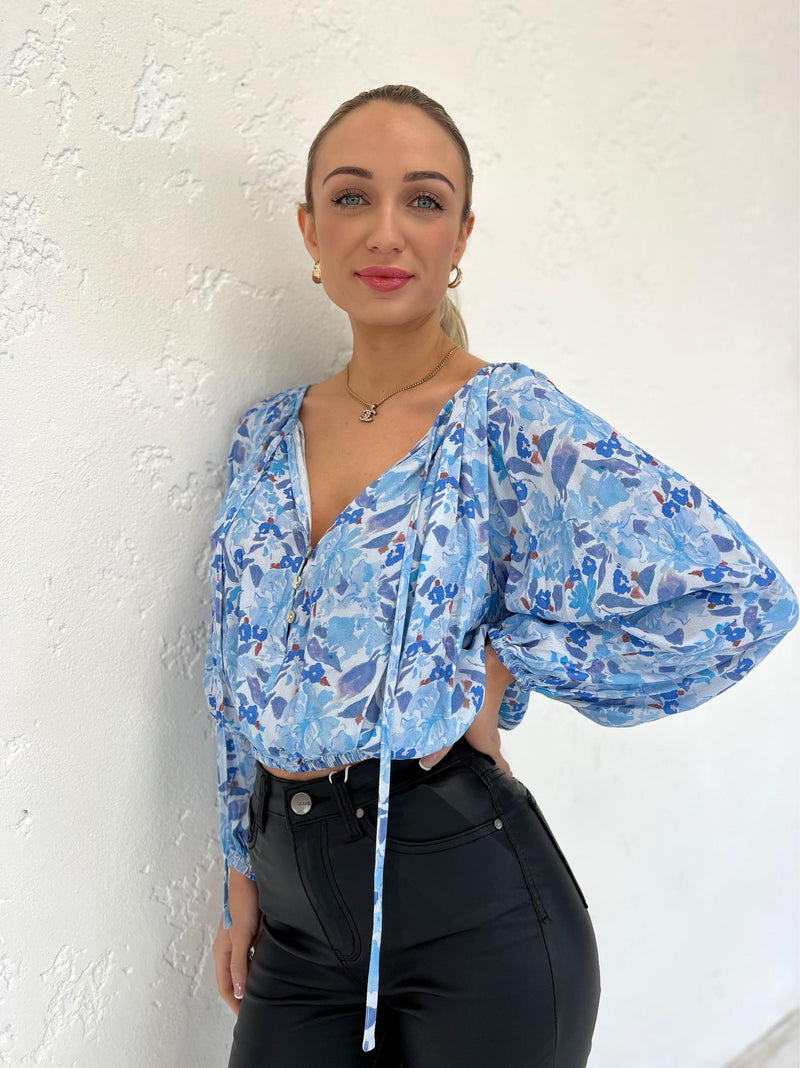 Elouise Blouse - Blue Floral